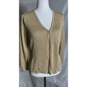 St John Basics Gold Cardigan Sz Small